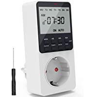 Los mejores  - RATEL Temporizador Digital Programable- Enchufe Programador con herramienta de reinicio y modo aleatorio antirrobo…